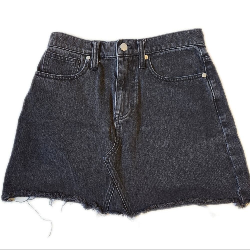 Madewell 26 black denim skirt 100% cotton